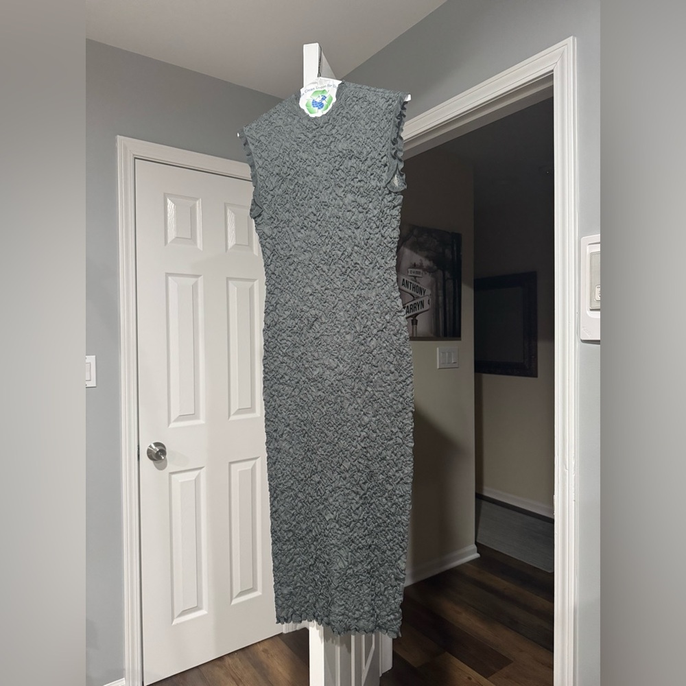 Elegant Gray-green Sleeveless Dress from Zara / wedding guest dress / dress